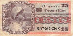 USA MPC Series 661 p.M66 25 Cents 1968 VF